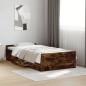 vidaXL Cama con cajones madera de ingeniería roble ahumado 90x200 cm vidaXL Cama con cajones madera de ingeniería roble ahumado 90x200 cm