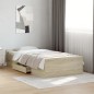 vidaXL Cama con cajones madera ingeniería roble Sonoma 75x190 cm vidaXL Cama con cajones madera ingeniería roble Sonoma 75x190 cm