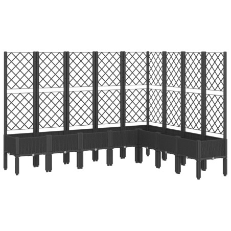 vidaXL Jardinera con enrejado PP negro 200x160x142 cm