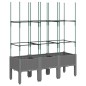 vidaXL Jardinera con enrejado PP gris claro 120x40x142,5 cm vidaXL Jardinera con enrejado PP gris claro 120x40x142,5 cm