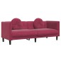 vidaXL Sofá con cojines 3 plazas terciopelo rojo tinto vidaXL Sofá con cojines 3 plazas terciopelo rojo tinto