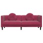 vidaXL Sofá con cojines 3 plazas terciopelo rojo tinto vidaXL Sofá con cojines 3 plazas terciopelo rojo tinto