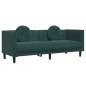 vidaXL Sofá con cojines 3 plazas terciopelo verde oscuro vidaXL Sofá con cojines 3 plazas terciopelo verde oscuro