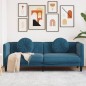 vidaXL Sofá con cojines 3 plazas terciopelo azul vidaXL Sofá con cojines 3 plazas terciopelo azul