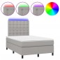 vidaXL Cama box spring con colchón y LED tela gris claro 120x190 cm vidaXL Cama box spring con colchón y LED tela gris claro 120x190 cm