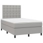 vidaXL Cama box spring con colchón y LED tela gris claro 120x190 cm vidaXL Cama box spring con colchón y LED tela gris claro 120x190 cm