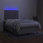 vidaXL Cama box spring con colchón y LED tela gris claro 120x190 cm vidaXL Cama box spring con colchón y LED tela gris claro 120x190 cm