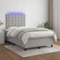 vidaXL Cama box spring con colchón y LED tela gris claro 120x190 cm vidaXL Cama box spring con colchón y LED tela gris claro 120x190 cm