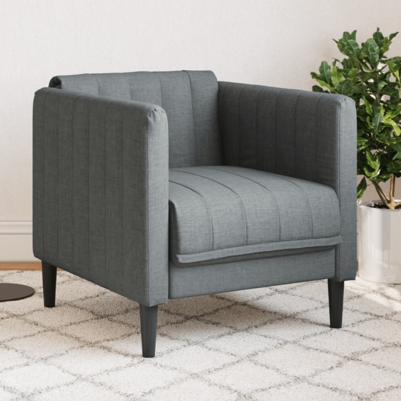 vidaXL Sillón de tela gris oscuro