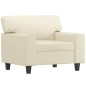 vidaXL Sillón cuero sintético crema 60 cm vidaXL Sillón cuero sintético crema 60 cm