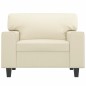 vidaXL Sillón cuero sintético crema 60 cm vidaXL Sillón cuero sintético crema 60 cm