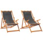 vidaXL Sillas de playa plegables 2 unidades tela gris vidaXL Sillas de playa plegables 2 unidades tela gris