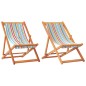 vidaXL Sillas de playa plegables 2 unidades tela multicolor vidaXL Sillas de playa plegables 2 unidades tela multicolor