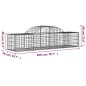 vidaXL Cestas de gaviones 7 uds forma de arco hierro 200x50x40/60 cm