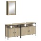 vidaXL Set de muebles de baño 3 pzas madera contrachapada roble Sonoma vidaXL Set de muebles de baño 3 pzas madera contrachapada roble Sonoma