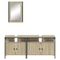 vidaXL Set de muebles de baño 3 pzas madera contrachapada roble Sonoma vidaXL Set de muebles de baño 3 pzas madera contrachapada roble Sonoma