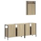 vidaXL Set de muebles de baño 3 pzas madera contrachapada roble Sonoma vidaXL Set de muebles de baño 3 pzas madera contrachapada roble Sonoma
