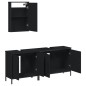 vidaXL Juego de muebles de baño 3 pzas madera contrachapada negro vidaXL Juego de muebles de baño 3 pzas madera contrachapada negro