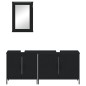 vidaXL Juego de muebles de baño 3 pzas madera contrachapada negro vidaXL Juego de muebles de baño 3 pzas madera contrachapada negro