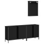 vidaXL Juego de muebles de baño 3 pzas madera contrachapada negro vidaXL Juego de muebles de baño 3 pzas madera contrachapada negro