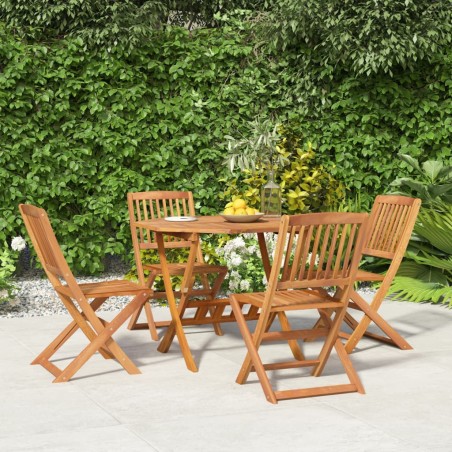 vidaXL Juego de comedor de jardín 5 piezas madera maciza de acacia