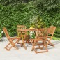 vidaXL Juego de comedor de jardín 5 piezas madera maciza de acacia vidaXL Juego de comedor de jardín 5 piezas madera maciza de acacia