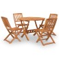 vidaXL Juego de comedor de jardín 5 piezas madera maciza de acacia vidaXL Juego de comedor de jardín 5 piezas madera maciza de acacia