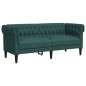 vidaXL Juego de sofás 3 piezas tela verde oscuro vidaXL Juego de sofás 3 piezas tela verde oscuro