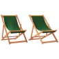 vidaXL Sillas de playa plegables 2 unidades tela verde vidaXL Sillas de playa plegables 2 unidades tela verde
