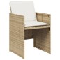 vidaXL Sillas de jardín con cojines 4 uds ratán sintético beige vidaXL Sillas de jardín con cojines 4 uds ratán sintético beige