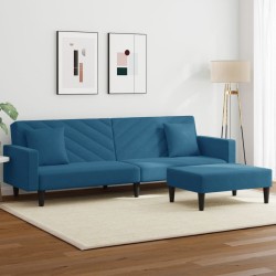 vidaXL Juego de sofás con cojines 2 piezas terciopelo azul