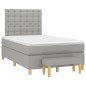 vidaXL Cama box spring con colchón tela gris claro 120x190 cm