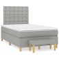 vidaXL Cama box spring con colchón tela gris claro 120x190 cm