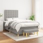 vidaXL Cama box spring con colchón tela gris claro 120x190 cm