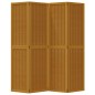 vidaXL Biombo separador de 4 paneles madera maciza paulownia marrón vidaXL Biombo separador de 4 paneles madera maciza paulownia marrón