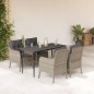 vidaXL Set comedor de jardín 5 pzas cojines ratán sintético gris claro vidaXL Set comedor de jardín 5 pzas cojines ratán sintético gris claro