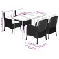vidaXL Set comedor de jardín 5 pzas cojines ratán sintético gris claro vidaXL Set comedor de jardín 5 pzas cojines ratán sintético gris claro