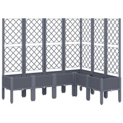 vidaXL Jardinera con enrejado PP gris 160x120x142 cm