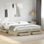 vidaXL Cama con cajones madera ingeniería roble Sonoma 200x200 cm
