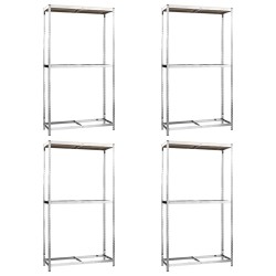 vidaXL Estanterías de neumáticos 2 niveles 4 uds acero 110x40x180 cm