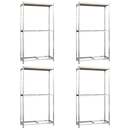 vidaXL Estanterías de neumáticos 2 niveles 4 uds acero 110x40x180 cm