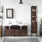 vidaXL Set de muebles baño 4 pzas madera contrachapada roble marrón vidaXL Set de muebles baño 4 pzas madera contrachapada roble marrón