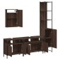 vidaXL Set de muebles baño 4 pzas madera contrachapada roble marrón vidaXL Set de muebles baño 4 pzas madera contrachapada roble marrón