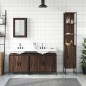 vidaXL Set de muebles baño 4 pzas madera contrachapada roble marrón vidaXL Set de muebles baño 4 pzas madera contrachapada roble marrón