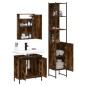 vidaXL Set de muebles baño 3 pzas madera contrachapada roble ahumado vidaXL Set de muebles baño 3 pzas madera contrachapada roble ahumado