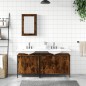 vidaXL Set de muebles baño 3 pzas madera contrachapada roble ahumado vidaXL Set de muebles baño 3 pzas madera contrachapada roble ahumado