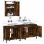 vidaXL Set de muebles baño 3 pzas madera contrachapada roble ahumado vidaXL Set de muebles baño 3 pzas madera contrachapada roble ahumado