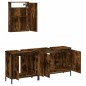 vidaXL Set de muebles baño 3 pzas madera contrachapada roble ahumado vidaXL Set de muebles baño 3 pzas madera contrachapada roble ahumado