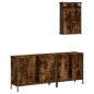 vidaXL Set de muebles baño 3 pzas madera contrachapada roble ahumado vidaXL Set de muebles baño 3 pzas madera contrachapada roble ahumado