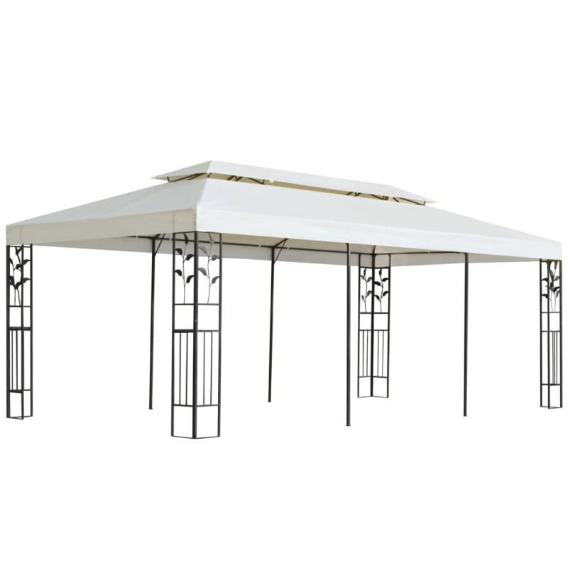 vidaXL Cenador con doble techo acero blanco 6x3 m vidaXL Cenador con doble techo acero blanco 6x3 m